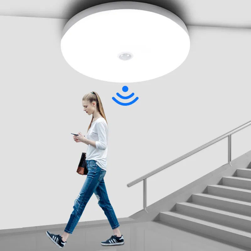 12W 18W Ceiling Motion Sensor LED Light 110V 220V Smart PIR Sensor Lighting