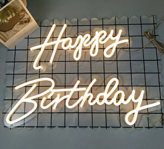 Happy Birthday Acrylic Led Letters LED Decorative Lights 2835SMD Neon Sign 2