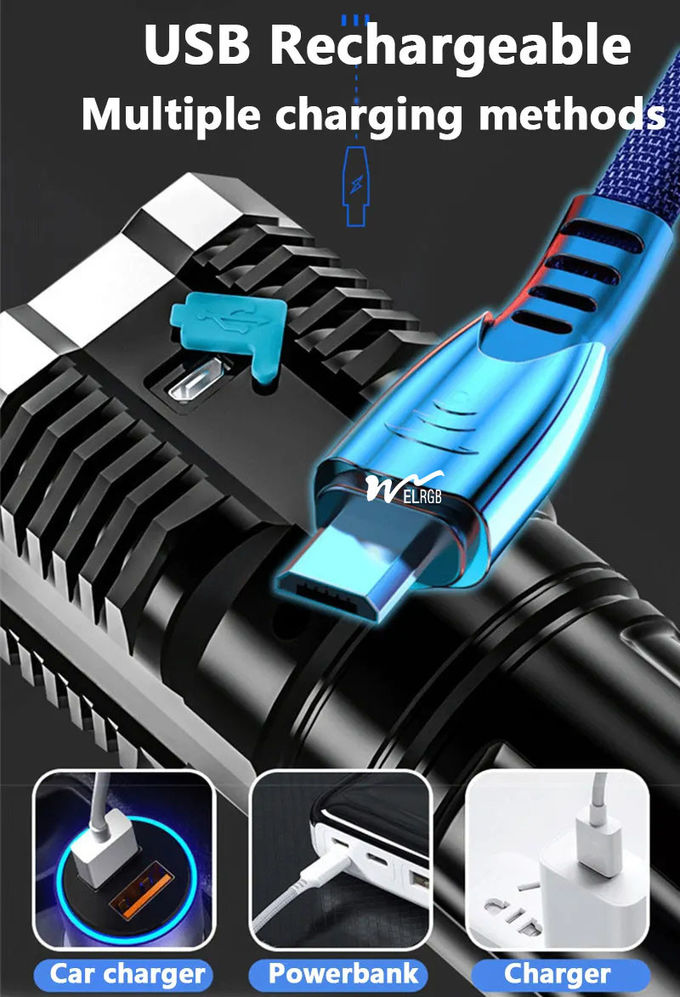 1000 Lumens 4led Rechargeable Cob Flashlight Multifunctional Led Flashlight 2