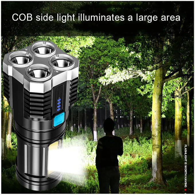 1000 Lumens 4led Rechargeable Cob Flashlight Multifunctional Led Flashlight 1