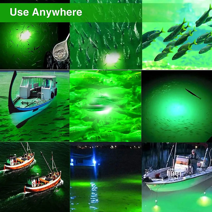 400W 600W Green Underwater Fishing Lamp Outdoor Working Light 12V 24V 9