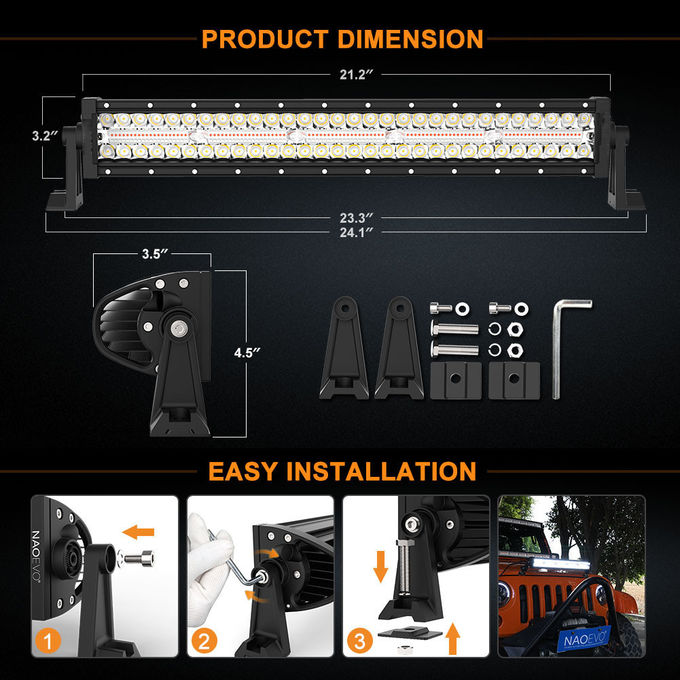 240W Light Bars 4x4 Vehicle LED Work Lights 22" ATV UTV Off Road Truck Light Bar 6
