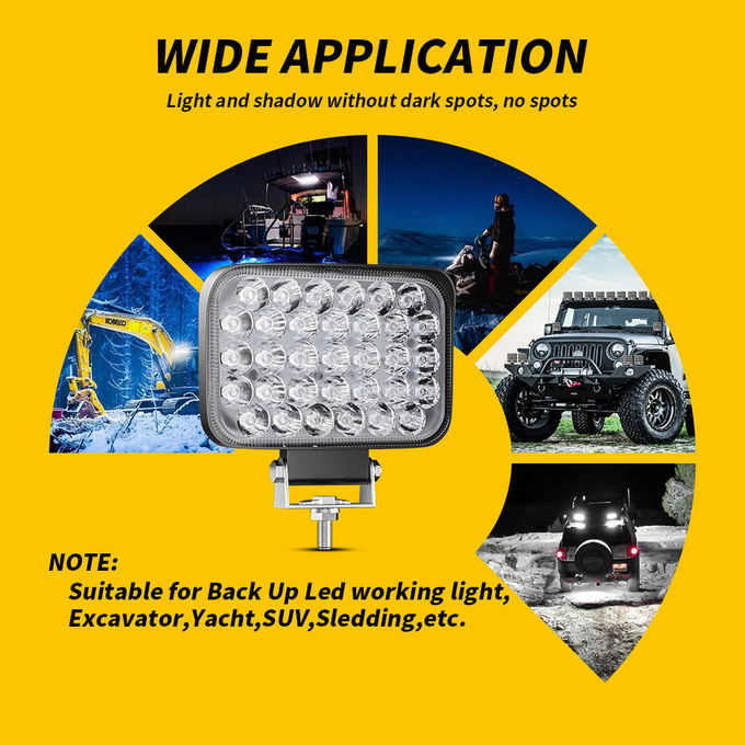 5" 33LED 100W Square Off Road Work Light White For JEEP 4x4ATV UTV 2