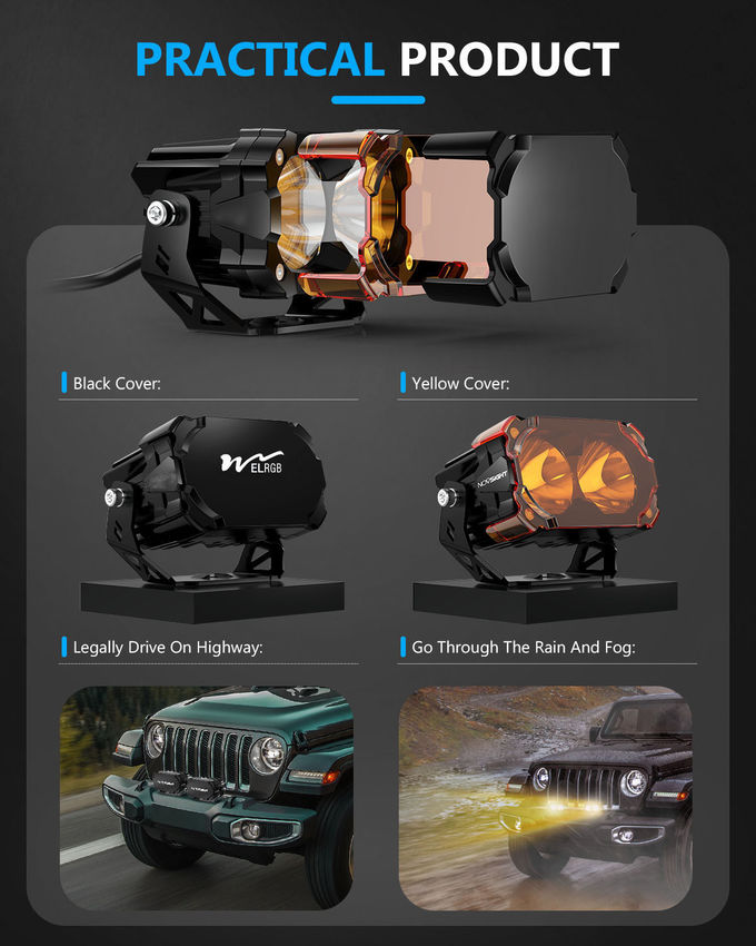 3600LM 4.5Inch Trailer Vehicle LED Work Lights 42W Car Driving Light 3