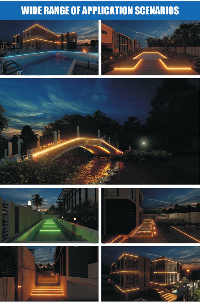 10m 2835 Outdoor Rope Solar Lights 3500K LiFePO4 Solar Led Tape Lights 5