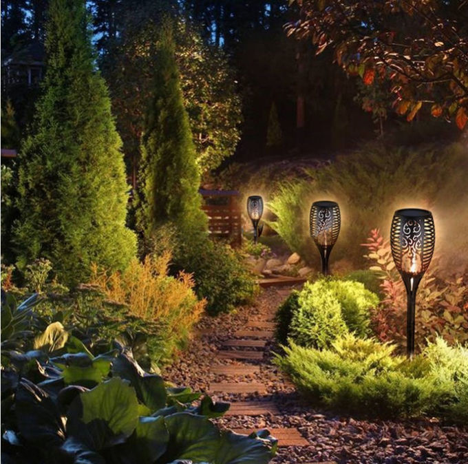 IP65 Waterproof Solar Flame Torch Light 2700K Soft Warm White 17