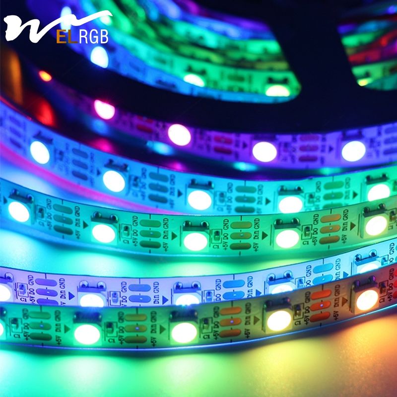 Addressable Digital RGB Flex LED Strip Light 0.3W/LED and 80 Ra Color Rendering Index