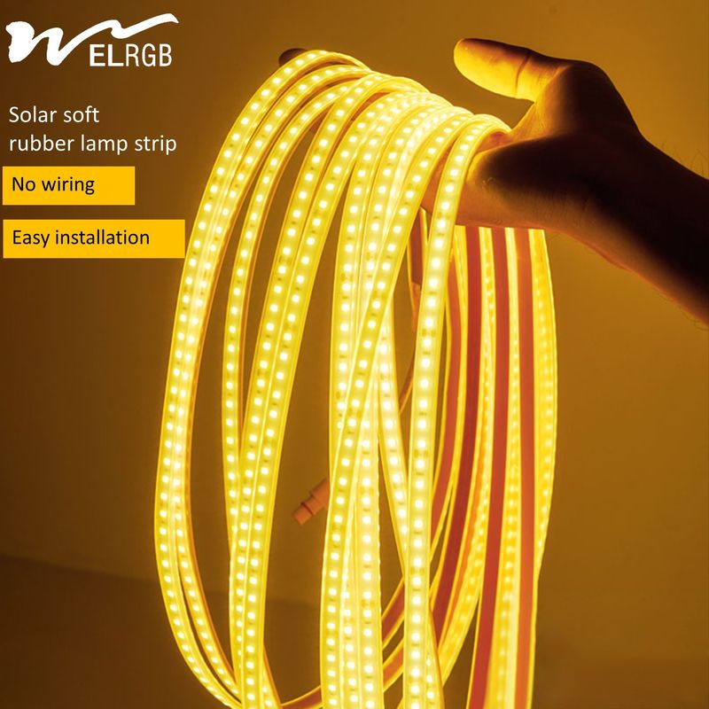 Optical Control LED Light Strip for Outdoor Courtyard Balcony ABS Material and Waterproof