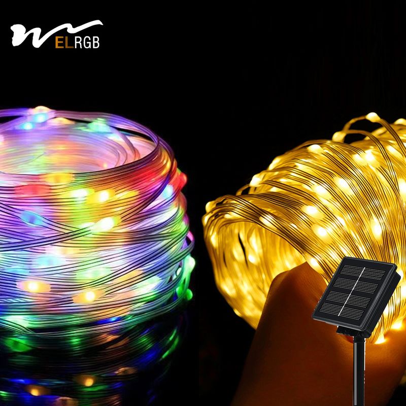 2kg Product Weight 100m LED Strip Line Solar String Lights for Courtyard Decoration