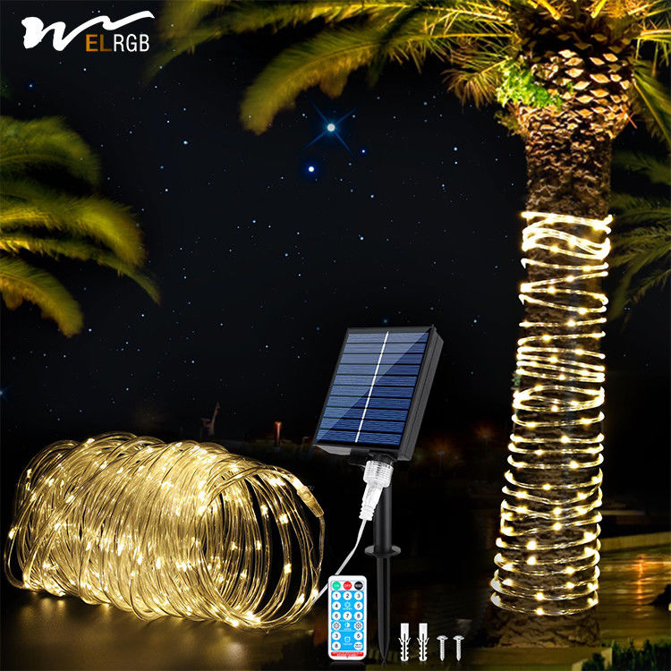 Solar Rope Light 72FT 200 LED 8 Modes IP67 Waterproof Remote Control Ideal for Landscape