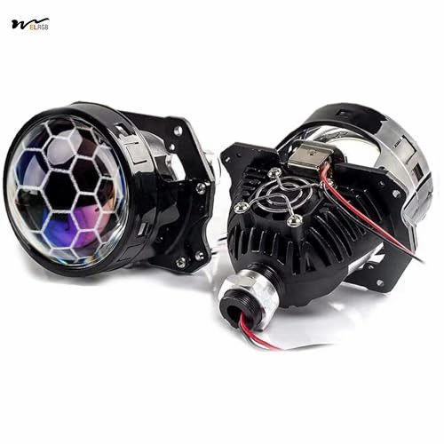 12 Volts Focus Beam Blue Honeycomb LED Projector Lens Retrofit Kit for Car Motorcycle