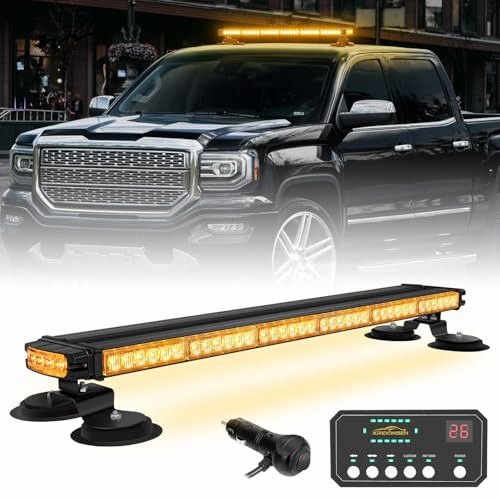 31 x 5.9 x 3.5 inches Double Side Emergency Warning Flashing Light for Magnetic Mount