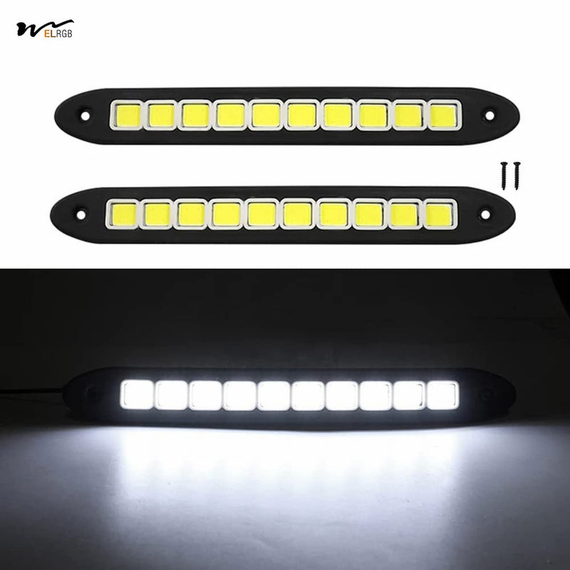 Waterproof COB DRL Fog Lights for Car 2Pcs High Power LED Daytime Running Light Strip