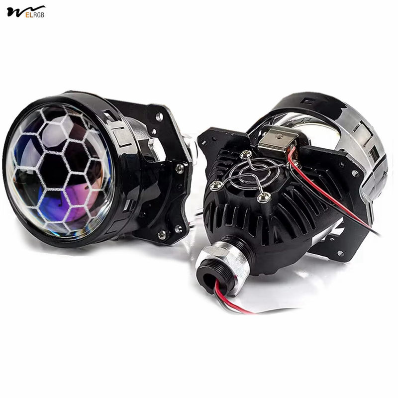 Universal LED Headlight Kit for H1 H4 H7 Automotive Motorcycle Honeycomb Projection Lens