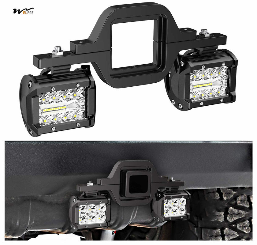 2 Pcs 4-inch 60W LED Pods with 2-inch Trailer Hitch Mounting Bracket for Spare Reverse Light
