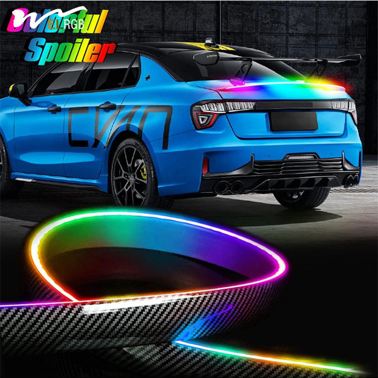 52 Inch RGB LED Car Trunk Rear Spoiler Roof Lip Kit Luminous Design for Performance