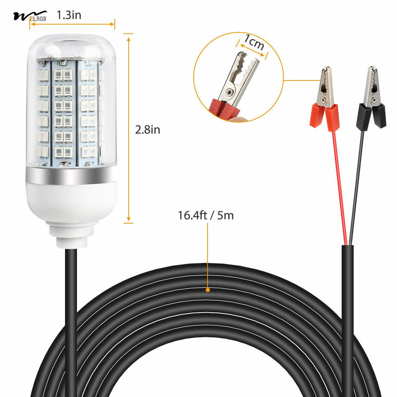 Acrylic Shade Material 12V 10W/45W LED Submersible Fishing Light for Squid and Shrimp