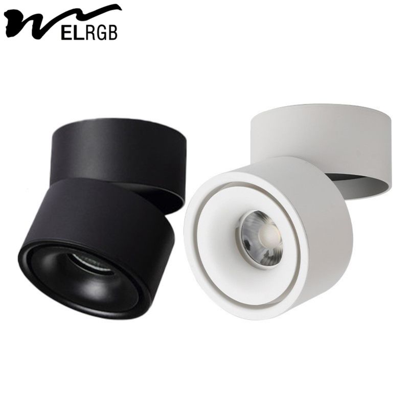 Smart Home LED Cylindrical COB Open-Mounted Downlights with 90 CRI and No Hole Design