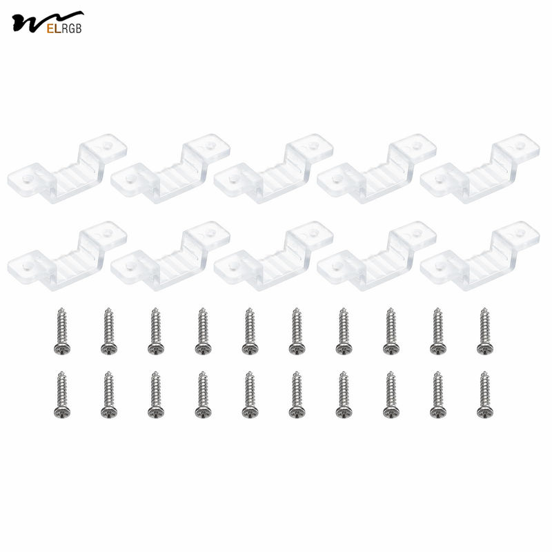 Auto CAD Layout LED Strip Light Clips 50 Pack Mounting Bracket Fixing Clips with Screws
