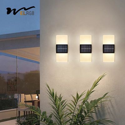 quality Acrylic Led Outdoor Wall Sconce LED Solar Powered Lights Cold White Light factory