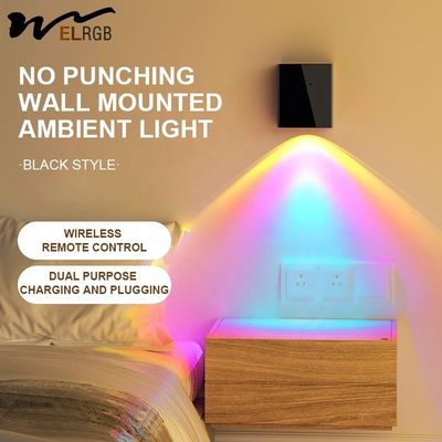 Good price Rechargeable Net Red Bed Wall Lamp with Clock and Sunset Projection No Wiring Needed online