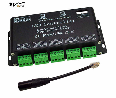 Good price 12 Channel DMX Decoder RGB LED Light Strip Controller Driver DC5V-24V LED Module Light online