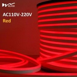 120LEDs Neon Rope Lights Dimmable 110V 220V Cuttable Remote Control Strip Light