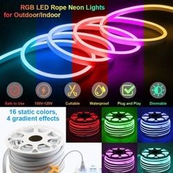 1.64ft/0.5m 2700k Led Strip Dimmable Led Rope Lighting 120V Indoor Outdoor