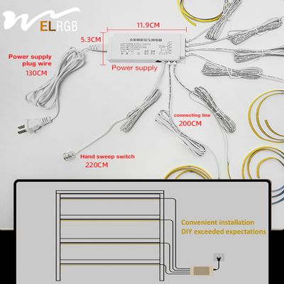 Wardrobes Self Adhesive Led Strip 2700K Dimmable Rgb Led Strip Lights