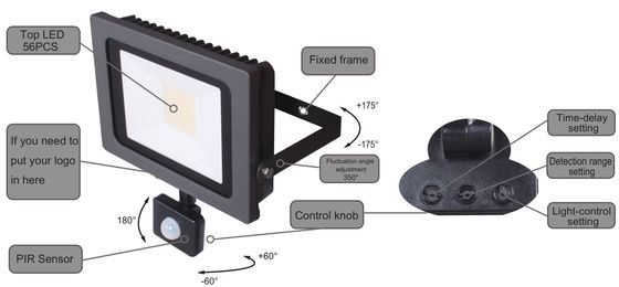 50W Pir Motion Sensor Floodlight Motion Sensor LED Light Ip65