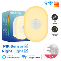Oval Tuya Pir Sensor Night Light Bathroom Motion Sensor Night Light