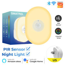 Oval Tuya Pir Sensor Night Light Bathroom Motion Sensor Night Light