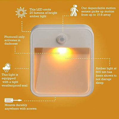 0.5W Stair Magnet Motion Sensor Wall Light Indoor Cordless Battery Powered