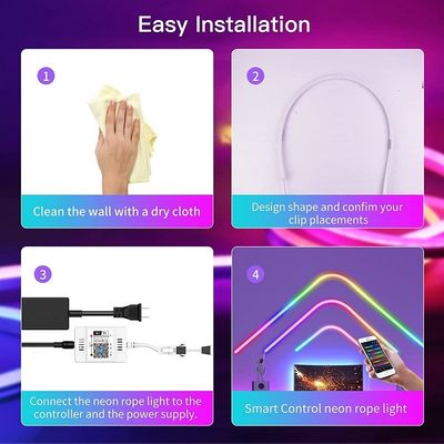 5m RGB LED Neon Strip WS2811 Neon Flex RGB 24V IP67 Outdoor