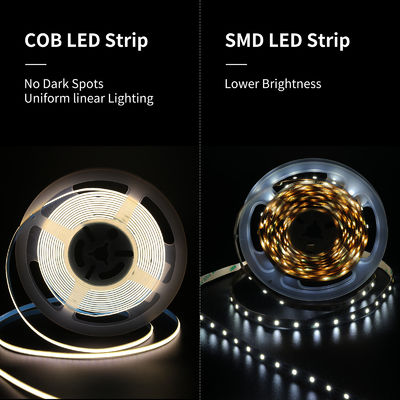 5mm Ultra Slim COB LED Strip 384LEDs/M 12V/24V High Density RA90 3000K Flexible Linear Dimmable Super Thin COB LED Tape