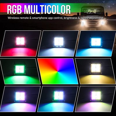 Mini RGB Vehicle LED Work Lights 3 Inch 4x4 Led Pod Light Decoration