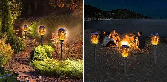 IP65 Waterproof Solar Flame Torch Light 2700K Soft Warm White