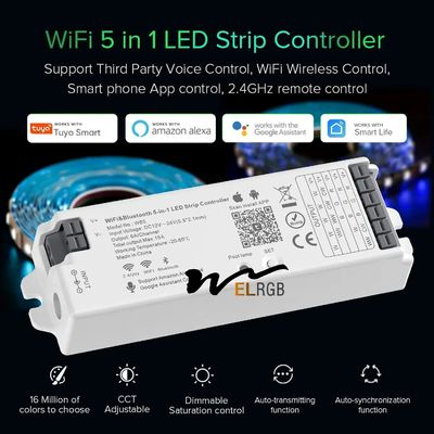 WB5 Controller LED Strip Light Parts 5CH RGB RGBW CCT Dimmer Controller