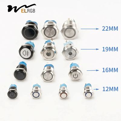 19mm 22mm Metal Push Button Switch 12mm 16mm Illuminated Momentary Switch