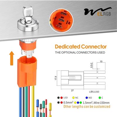 16mm 16A Metal Toggle Switch LED Light Spare Parts Push Button Toggle Switch