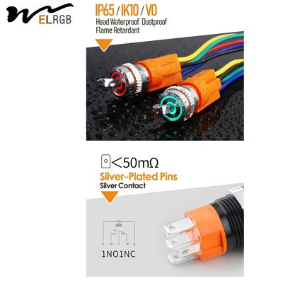 16mm 16A Metal Toggle Switch LED Light Spare Parts Push Button Toggle Switch