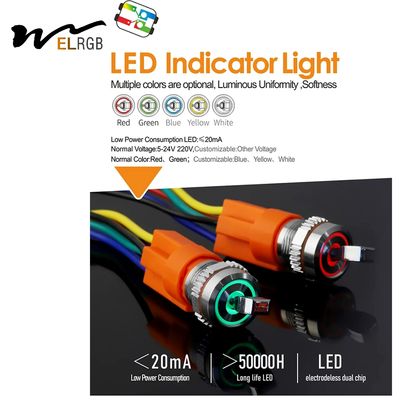 16mm 16A Metal Toggle Switch LED Light Spare Parts Push Button Toggle Switch