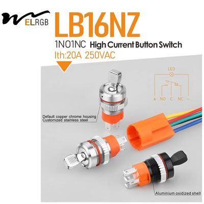 16mm 16A Metal Toggle Switch LED Light Spare Parts Push Button Toggle Switch