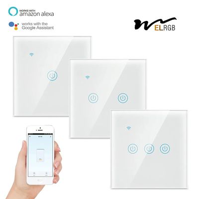 WiFi RF433 3 Gang Touch Switch 10A Three Gang Smart Light Switch