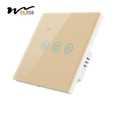 WiFi RF433 3 Gang Touch Switch 10A Three Gang Smart Light Switch