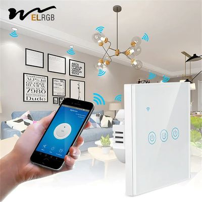 WiFi RF433 3 Gang Touch Switch 10A Three Gang Smart Light Switch