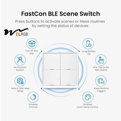Bluetooth Smart 4 Gang Light Switch LED Light Spare Parts Touch Control