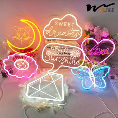 High Density Neon Acrylic Signs 3000K Led Neon Sign With Clear Acrylic Backer