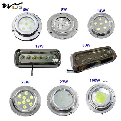 18w 12 Volt LED Marine Lights Pure White Led Boat Dock Lights