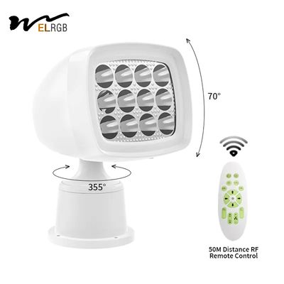 60w Marine Searchlight 50M Remote Control Marine Spotlight White